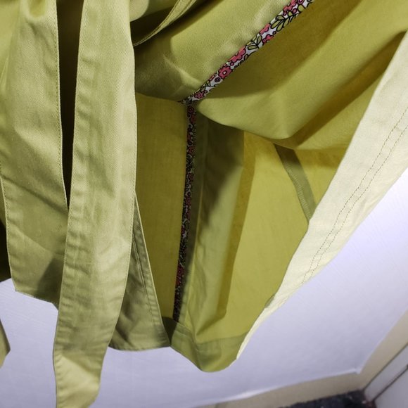 GARNET HILL Women's Small Green Solid Trench, Belted Jacket - Picture 6 of 8